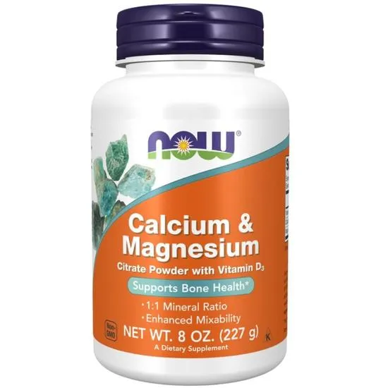 NOW Foods Calcium & Magnesium Citrate Powder With Vitamin D3