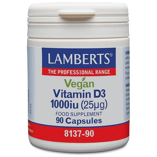 Lamberts Vegan Vitamin D3 1000iu Capsules