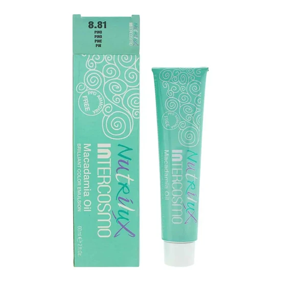Intercosmo Nutrilux Macadamia Oil Hair Colour - 60ml - 8.81 Pine - Image 3
