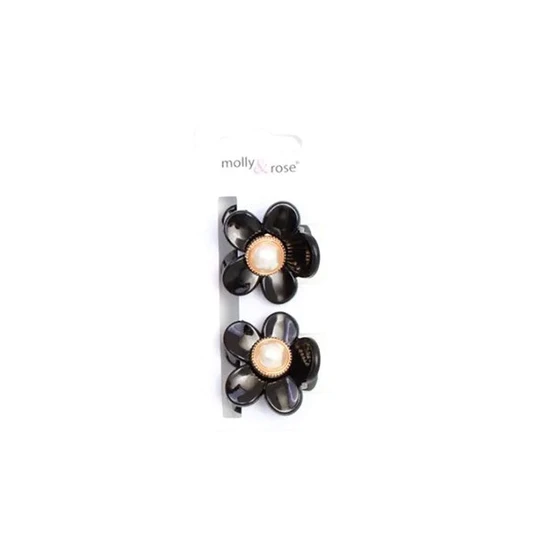 Molly And Rose Flower Shaped Pearl Hair Clamps
