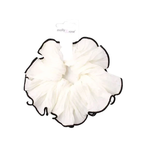 Molly And Rose Black & Cream Contrast Edge Scrunchie