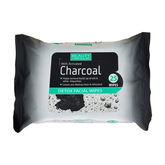 Beauty Formulas Activated Charcoal Detox Facial Wipes