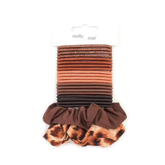 Molly And Rose Brown Elastics & Scrunchies Set