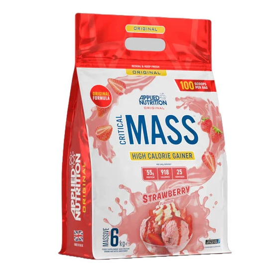 Applied Nutrition Critical Mass Original Weight Gain Support Powder Strawberry Flavour - 6Kg - Image 2