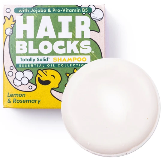 Hair Blocks - Solid Shampoo Bar (85g) for all hair types: Lemon & Rosemary Solid Shampoo Bar | Soap Free, Plastic Free | Plant Based | Natural | Conditioning - Image 3
