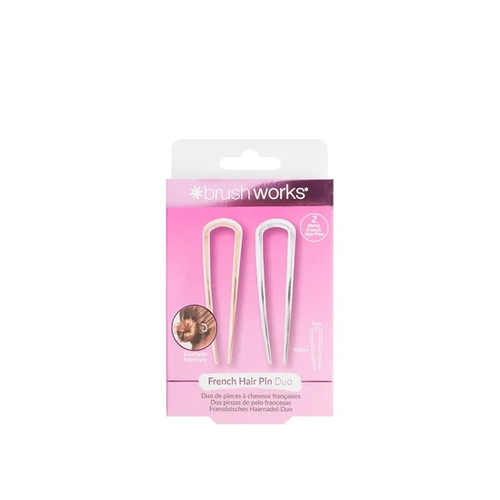 Brushworks French Hair Pin Duo Gold & Silver