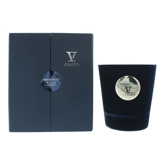 V Canto Magnificat Flocked Glass Candle