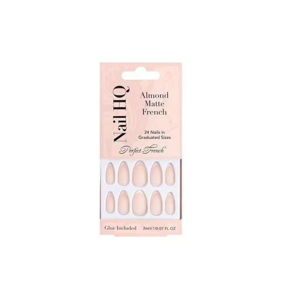 Nail HQ Perfect French Almond Matte French Nails