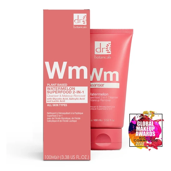 Dr Botanicals Watermelon Superfood 2-in-1 Cleanser & Makeup Remover With Glycolic Acid, Salicylic Acid & Lactic Acid