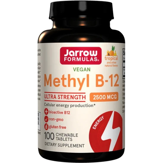 Jarrow Formulas Methyl B-12, 2500mcg Vegan Chewable Tabs