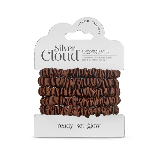 Silver Cloud Beauty Cloud Skinny Hair Scrunchie Chocolate 5 Pack - Image 2