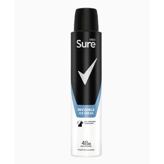 Sure Men Invisible Ice Fresh Anti-Perspirant Aerosol deodorant 48hr 200ml x 3 - Image 6