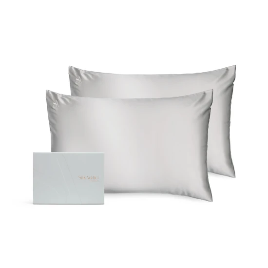  - Silk Addict 100% Mulberry Silk Pillowcase TwinpackSilver - Image 3