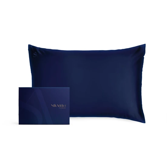 Silk Addict 100% Mulberry Silk Pillowcase - Navy - Image 3