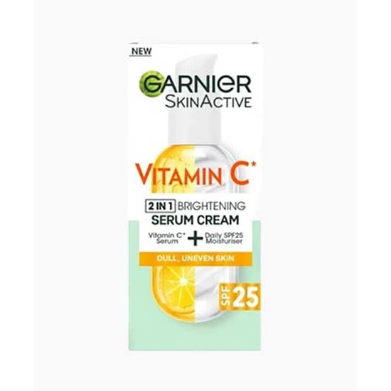 Garnier Skin Active Vitamin C 2 In 1 Brightening Serum Cream SPF 25
