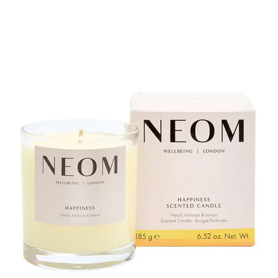 NEOM- Happiness Scented Candle, 1 Wick | Essential Oil Aromatherapy Candle | Neroli, Mimosa & Lemon | Scent to Make You Happy - Image 9