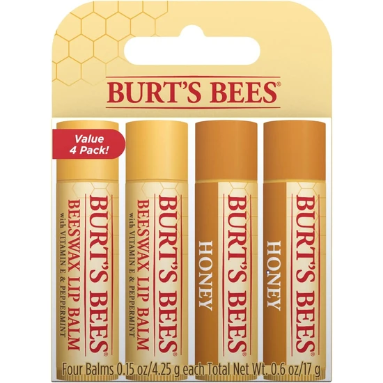 Burt's Bees Bee Wax & Honey Moisturising Lip Balms Set