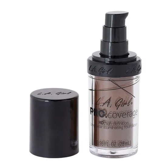 L.A. Girl Pro.Coverage HD Long Wear Illuminating Liquid Foundation Dark Chocolate