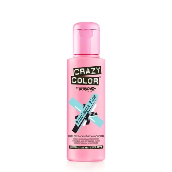 Crazy Color Semi Permanent Hair Colour Cream Bubblegum Blue