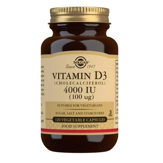 Solgar Vitamins Vitamin D3 Cholecalciferol 4000 Iu 100 Ug X120