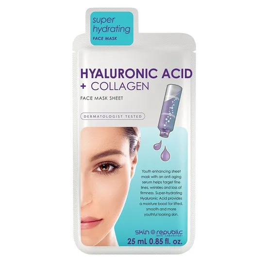 Skin Republic Hyaluronic Acid + Collagen Face Sheet Mask