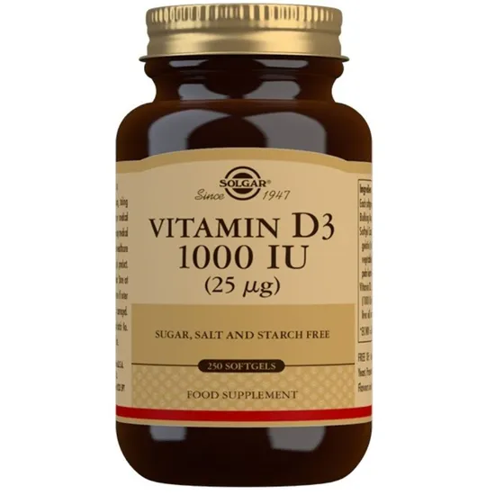 Solgar Vitamin D3 25Ug 1000Iu Softgels 250 Softgels