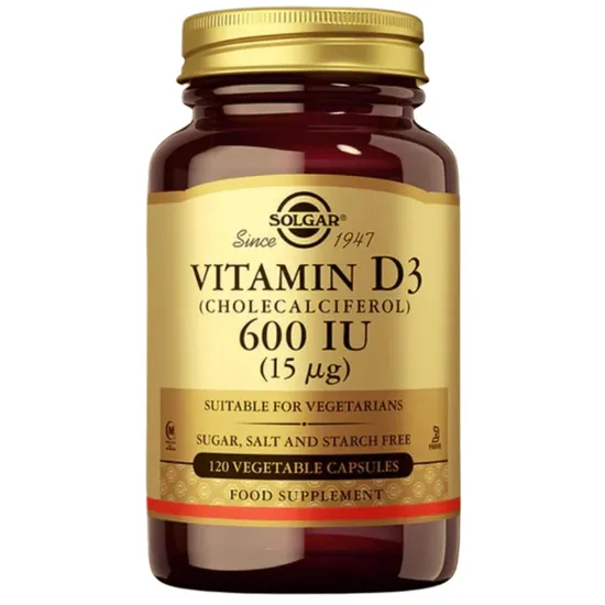 Solgar Vitamin D3 15ug 600iu Vegicaps
