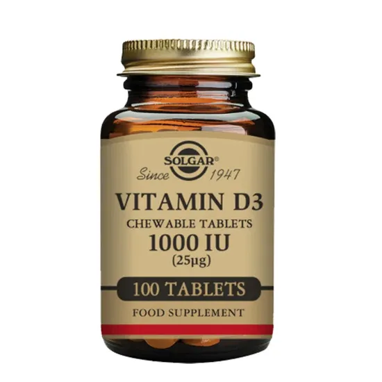 Solgar Vitamin D3 1000iu Chewable Tablets