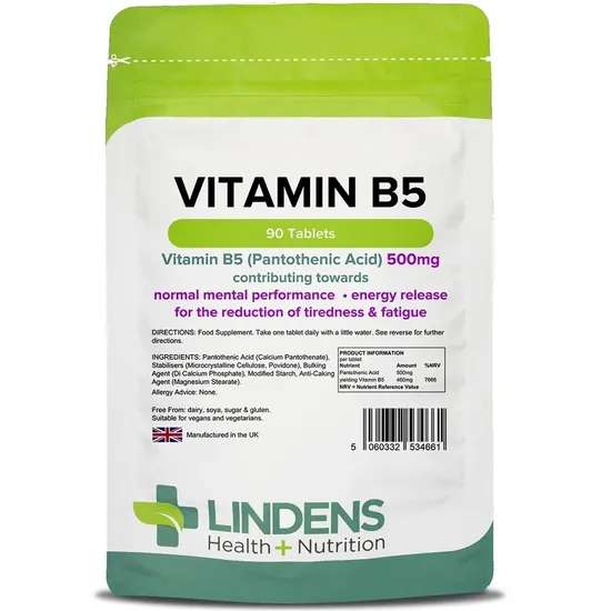 Lindens Vitamin B5 500mg Tablets