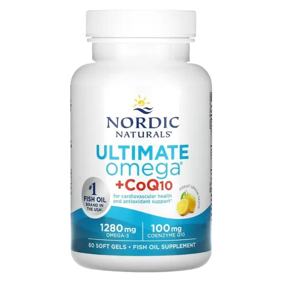 Nordic Naturals Ultimate Omega + CoQ10 1280mg Lemon Softgels