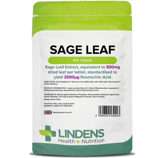 Lindens Sage Leaf 500mg Tablets