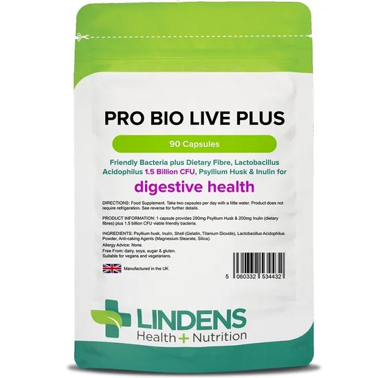 Lindens Pro Bio Live Plus +dietary Fibre Capsules