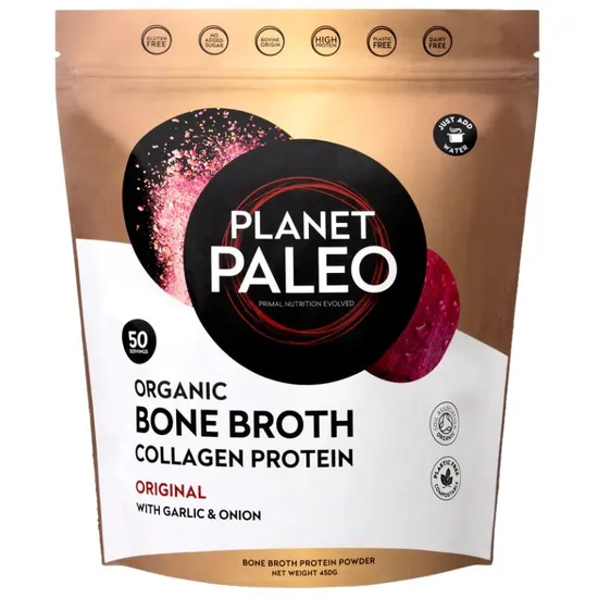 Planet Paleo Organic Bone Broth Collagen Protein Original 450G