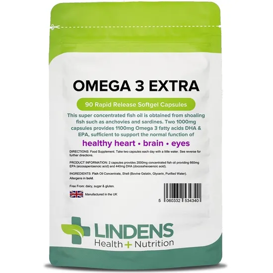 Lindens Omega 3 Fish Oil Extra Capsules