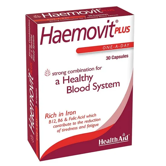 Health Aid Haemovit Plus Iron VitB12 Vit B6 Folic Acid Capsules