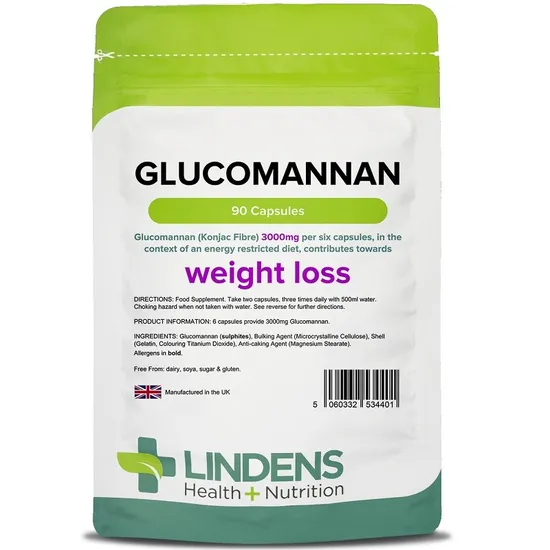 Lindens Glucomannan Konjac Fibre 500mg Capsules