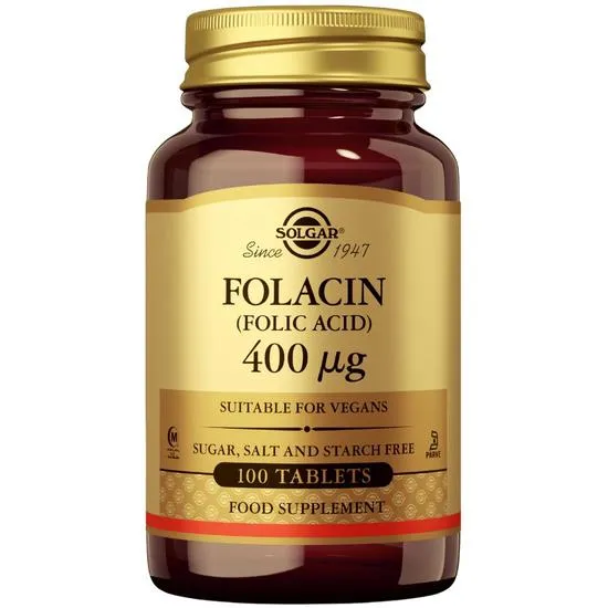 Solgar Folacin Folic Acid 400mcg Tablets