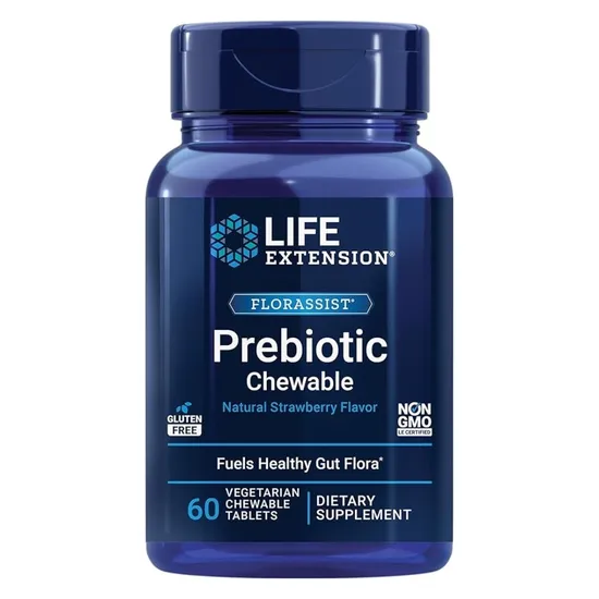 Life Extension Florassist Prebiotic Chewable Natural Strawberry Chew Tablets