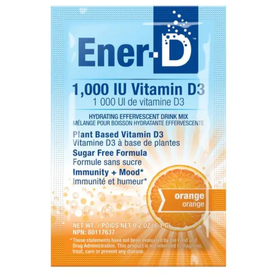 Ener-Life Ener-D Vit D3 1000IU Orange Sugar Free Sachets