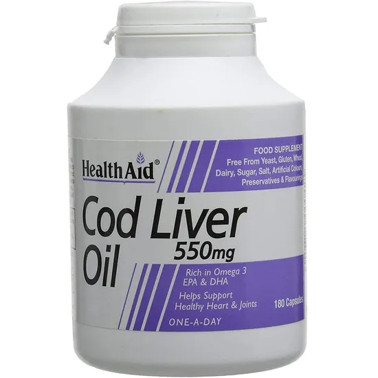 Health Aid Cod Liver Oil 550Mg Capsules 180 Capsules