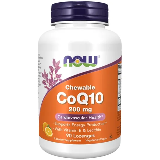 NOW Foods CoQ10 With Lecithin & Vitamin E 200mg Chewable Lozenges