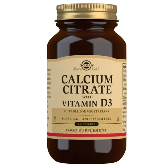 Solgar Calcium Citrate With Vitamin D Tablets 240 Tablets