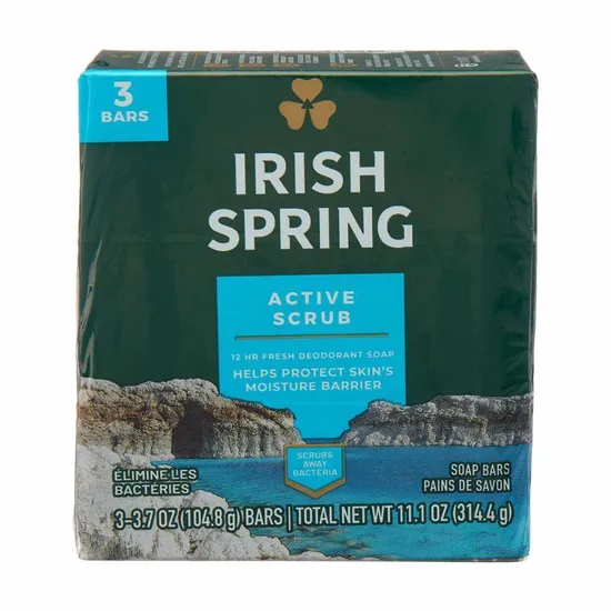 Irish Spring Active Scrub Exfoliating Bar Soap