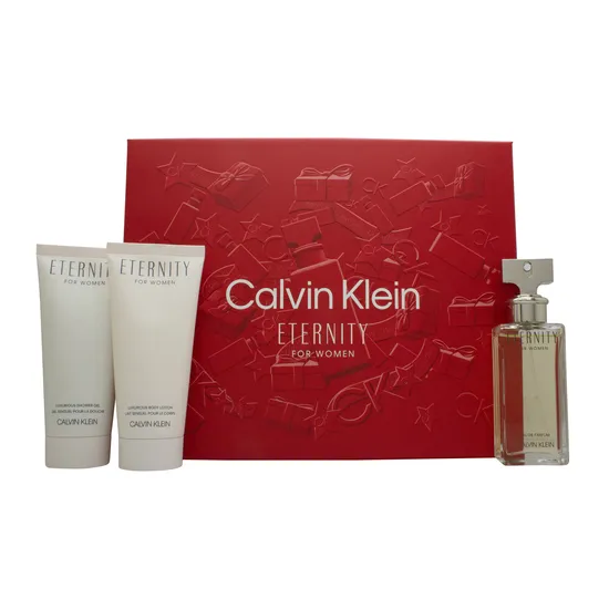 Calvin Klein Eternity Gift Set 50ml Eau De Parfum + 100ml Shower Gel + 100ml Body Lotion