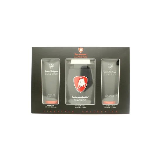 Lamborghini Classico Gift Set 125ml Eau De Toilette + 100ml Aftershave Balm + 100ml Shower Gel