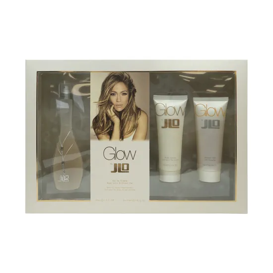 Jennifer Lopez Glow Gift Set 50ml Eau De Toilette + 75ml Shower Gel + 75ml Body Lotion