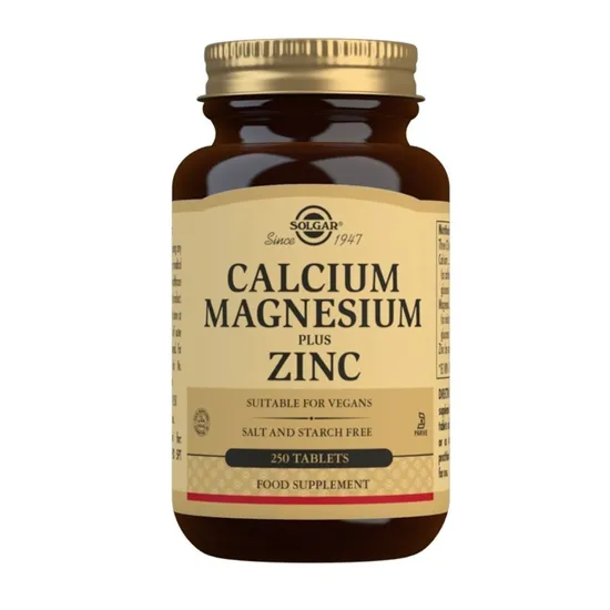 Solgar Calcium Magnesium Plus Zinc Tablets 250 Tablets