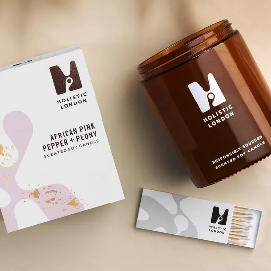 Holistic London African Pink Pepper + Peony Candle