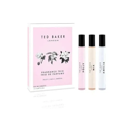 Ted Baker Trio Gift Set 15ml Mia Eau De Toilette + 15ml Polly Eau De Toilette + 15ml Eau De Toilette Amelia