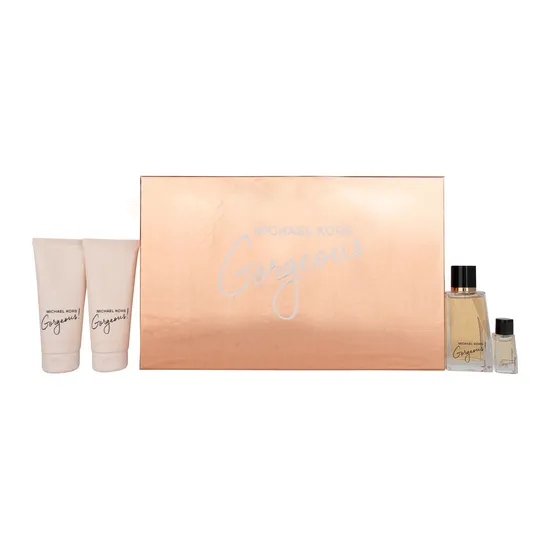 Michael Kors Gorgeous! Gift Set 100ml Eau De Parfum + 100ml Body Lotion + 100ml Shower Gel + 5ml Eau De Parfum